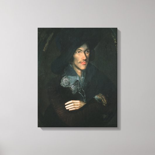 Portrait of John Donne, c.1595 Canvas Afdruk (Voorkant)