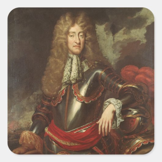 Portrait of King James II, c.1690 Vierkante Sticker (Voorkant)