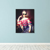 Portrait of Marie Antoinette with Sunglasses quote Canvas Afdruk (Insitu (Houten vloer))