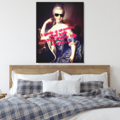 Portrait of Marie Antoinette with Sunglasses quote Canvas Afdruk (Insitu (Slaapkamer))