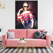 Portrait of Marie Antoinette with Sunglasses quote Canvas Afdruk (Insitu (Woonkamer))