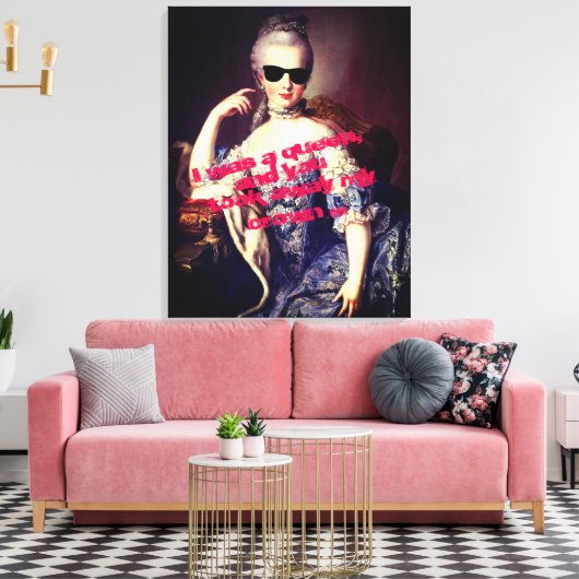 Portrait of Marie Antoinette with Sunglasses quote Canvas Afdruk (Insitu (Woonkamer))