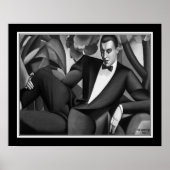 Portrait of Marquis d'Afflito by Tamara de Lempika Poster (Voorkant)