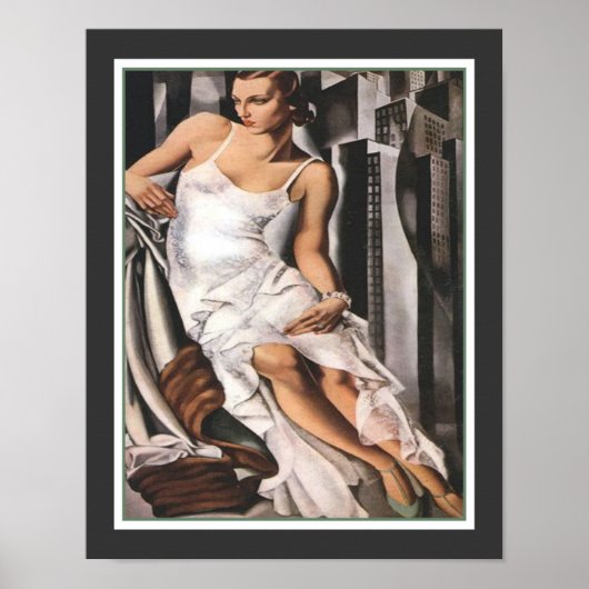 Portrait of Mrs Alan Bott by Tamara de Lempicka Poster (Voorkant)