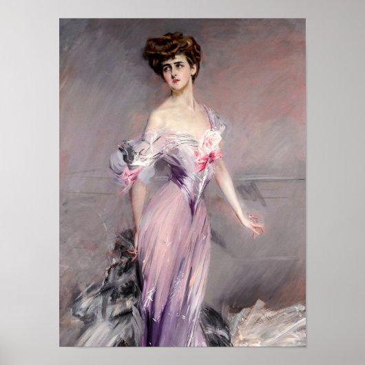 Portrait of Mrs Howard-Johnston by Boldini Poster (Voorkant)