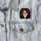Portrait of Percy Bysshe Shelley, 1819 Vierkante Button 5,1 Cm (In situ)