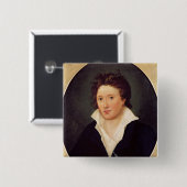Portrait of Percy Bysshe Shelley, 1819 Vierkante Button 5,1 Cm (Voorkant /achterkant)