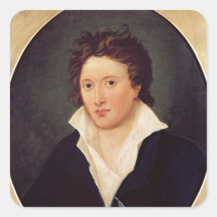 Portrait of Percy Bysshe Shelley, 1819 Vierkante Sticker