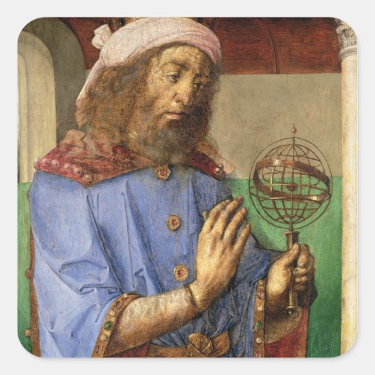 Portrait of Ptolemy, c.1475 Vierkante Sticker (Voorkant)