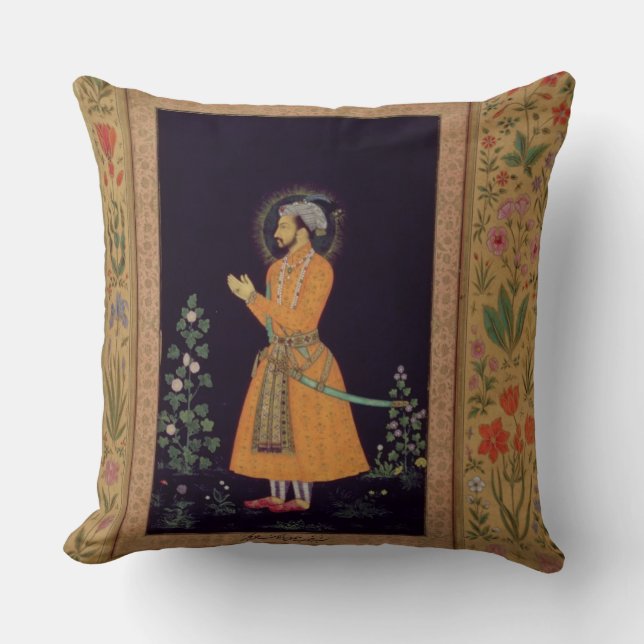 Portrait of Shah Jahan (1592-1666) Mughal, c.1632 Kussen (Voorkant)