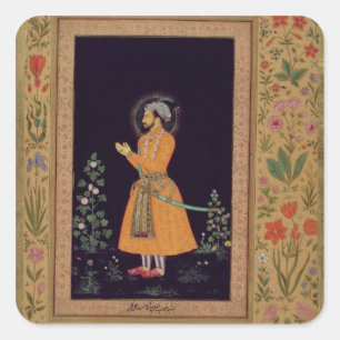 Portrait of Shah Jahan (1592-1666) Mughal, c.1632 Vierkante Sticker