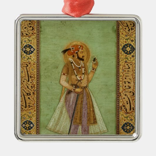 Portrait of Shah Jahan, 1631, Mughal Metalen Ornament (Voorkant)