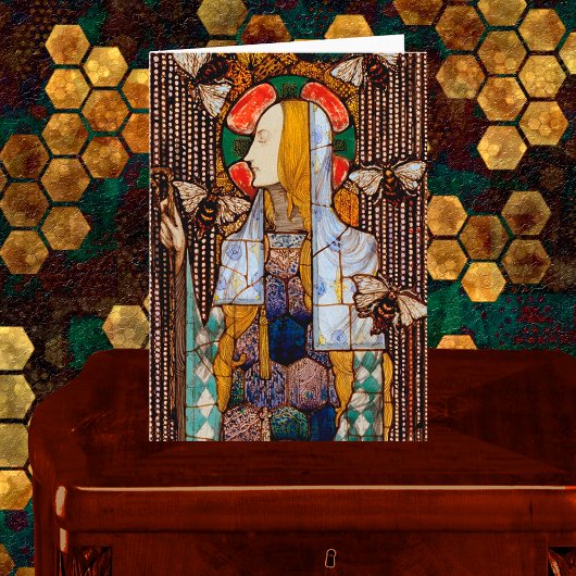 Portrait of St. Gobnait, Patron of Bees, Kaart