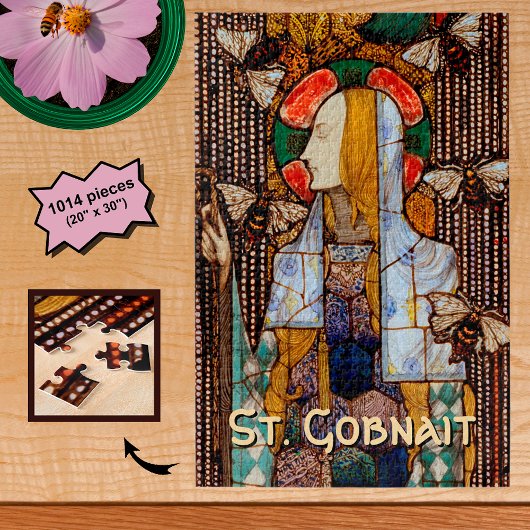 Portrait of St. Gobnait, Patron of Bees, Legpuzzel