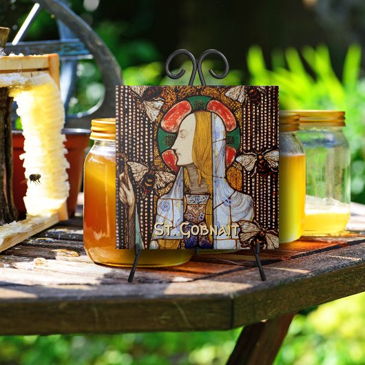 Portrait of St. Gobnait, Patron of Bees,  Tegeltje