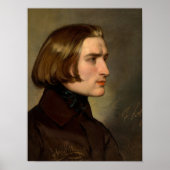Portrait of the Composer Franz Liszt, 1838 Poster (Voorkant)