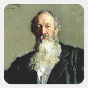 Portrait of Vladimir Stasov , 1883 Vierkante Sticker