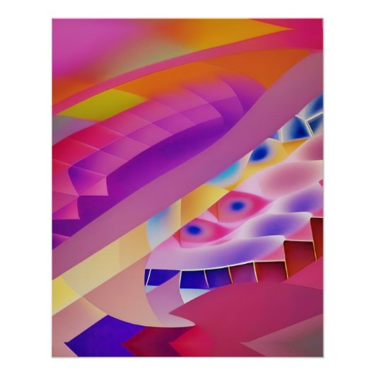 Portrait of Wombott - Abstract Ken Gage Art Perfect Poster (Voorkant)