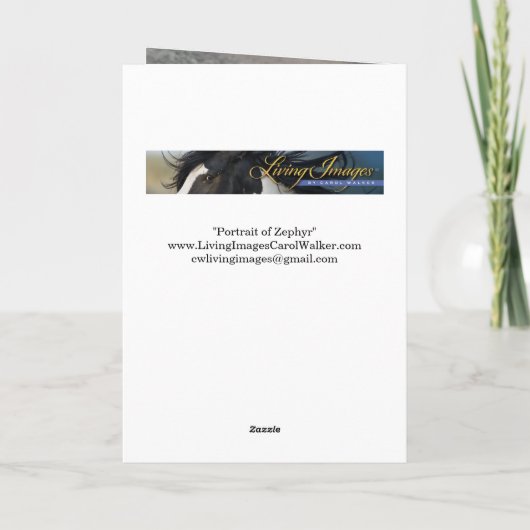 Portrait of Zephyr Wild Horse Greeting Card (Achterkant)