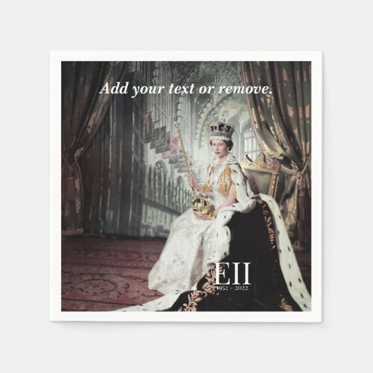 Portrait photograph of Queen Elizabeth 2, Servet (Voorkant)