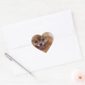 Portrait Pomeranian Dog Hart Sticker (Envelop)