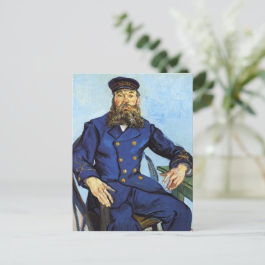 Portrait Postman Joseph Roulin Van Gogh Fine Art Briefkaart (Staand voorkant)