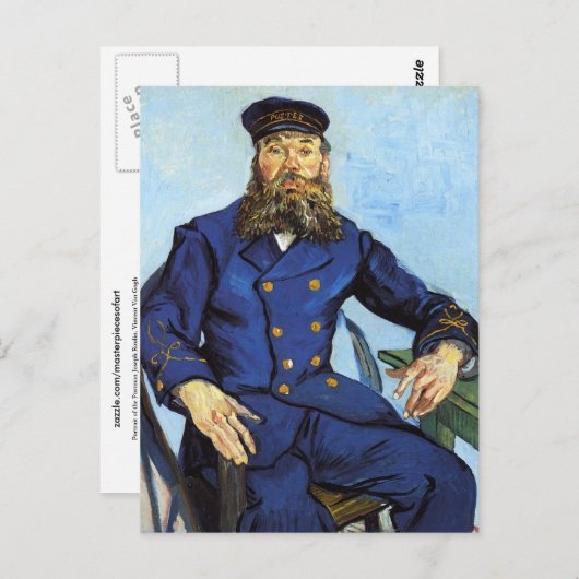 Portrait Postman Joseph Roulin Van Gogh Fine Art Briefkaart (Voorkant / Achterkant)