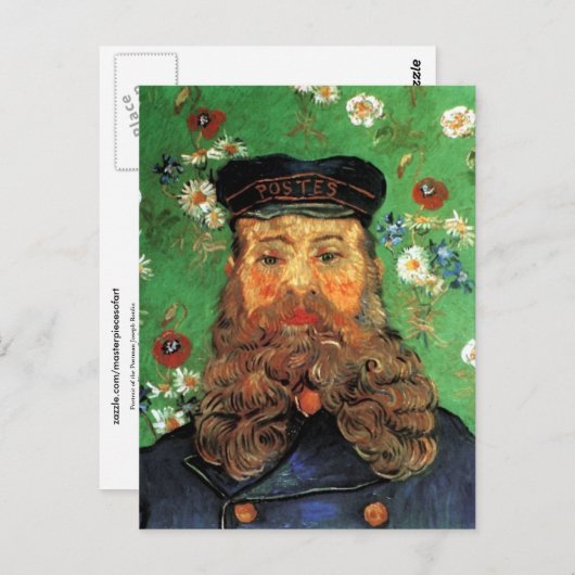 Portrait Postman Joseph Roulin Van Gogh Fine Art Briefkaart (Voorkant / Achterkant)