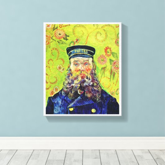 Portrait Postman Joseph Roulin Vincent van Gogh Canvas Afdruk (Insitu (Houten vloer))