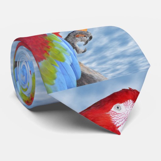 Portrait Scarlet macaw Stropdas (Opgerold)