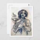 Portrait (Studie), Alphonse Mucha Briefkaart (Voorkant / Achterkant)