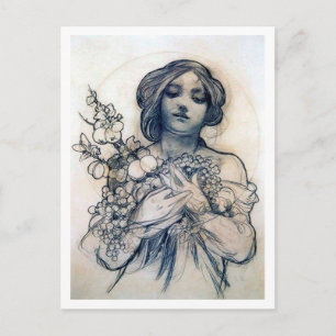 Portrait (Studie), Alphonse Mucha Briefkaart
