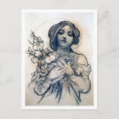 Portrait (Studie), Alphonse Mucha Briefkaart (Voorkant)