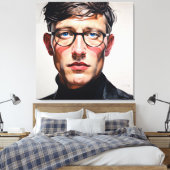 PORTRAIT THE FACEMAN N7 - generativecontent Canvas Afdruk (Insitu (Slaapkamer))