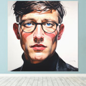 PORTRAIT THE FACEMAN N7 - generativecontent Canvas Afdruk (Insitu (Houten vloer))