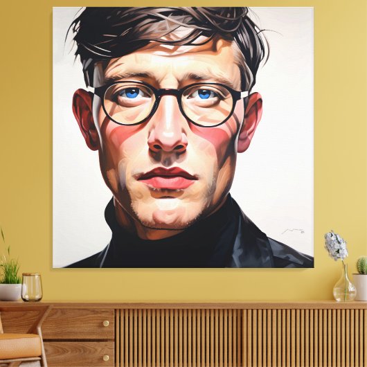 PORTRAIT THE FACEMAN N7 - generativecontent Canvas Afdruk (Insitu (Woonkamer))