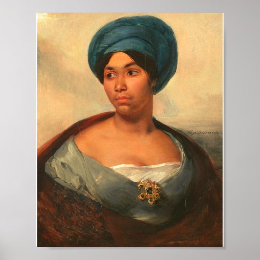 PORTRAIT VAN EEN VROUW IN EEN BLAUWE TURBAN VAN DE POSTER (Voorkant)