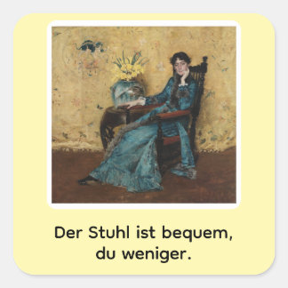 Portrait von Dora Wheeler mit frechem Spruch Vierkante Sticker