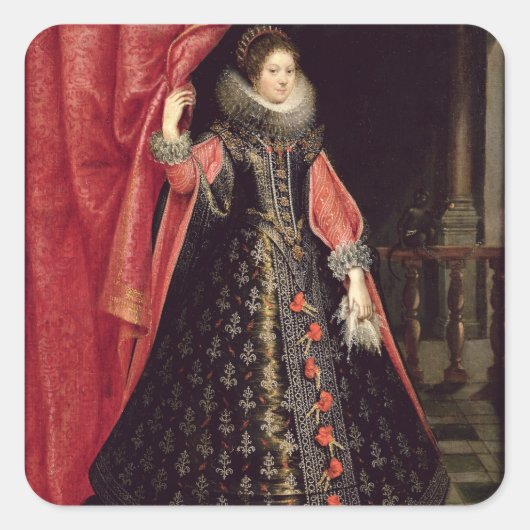 Portrait wordt verondersteld Henrietta Maria van Vierkante Sticker (Voorkant)