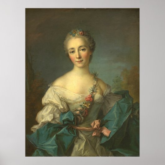 Portrait Young Woman - Jean-Marc Nattier Fine Art Poster (Voorkant)