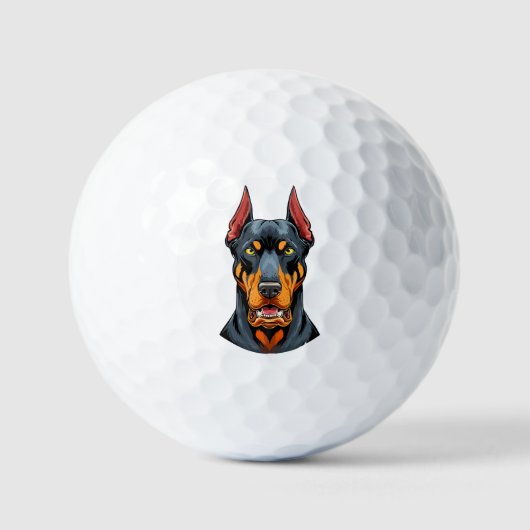 Portraits of a head Doberman dog front view Golfballen (Voorkant)