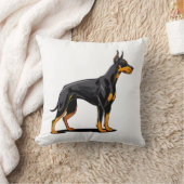 Portraits of a head Doberman dog front view Kussen (Deken)