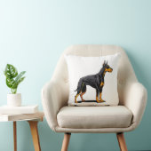 Portraits of a head Doberman dog front view Kussen (Stoel)