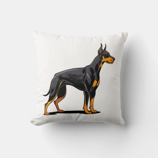 Portraits of a head Doberman dog front view Kussen (Voorkant)