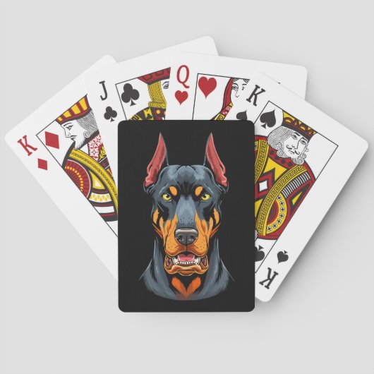 Portraits of a head Doberman dog front view Pokerkaarten (Achterkant)
