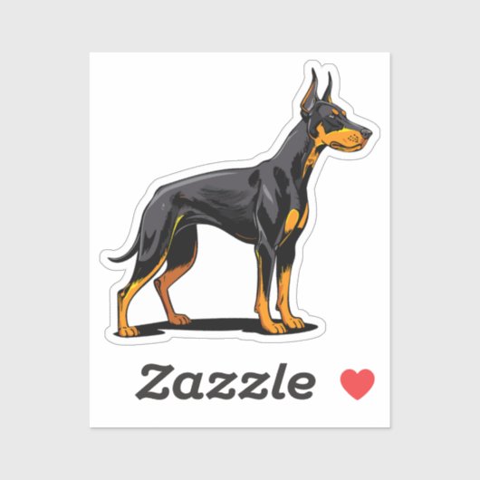 Portraits of a head Doberman dog front view Sticker (Vel)