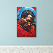 Porträt eines Emotionalen Schwarzen Mannes Canvas Afdruk (Insitu (Houten vloer))