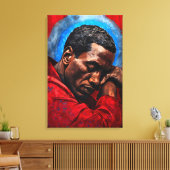 Porträt eines Emotionalen Schwarzen Mannes Canvas Afdruk (Insitu (Woonkamer))