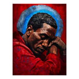 Porträt eines Emotionalen Schwarzen Mannes Perfect Poster