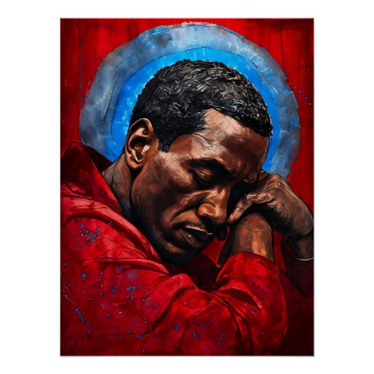 Porträt eines Emotionalen Schwarzen Mannes Perfect Poster (Voorkant)